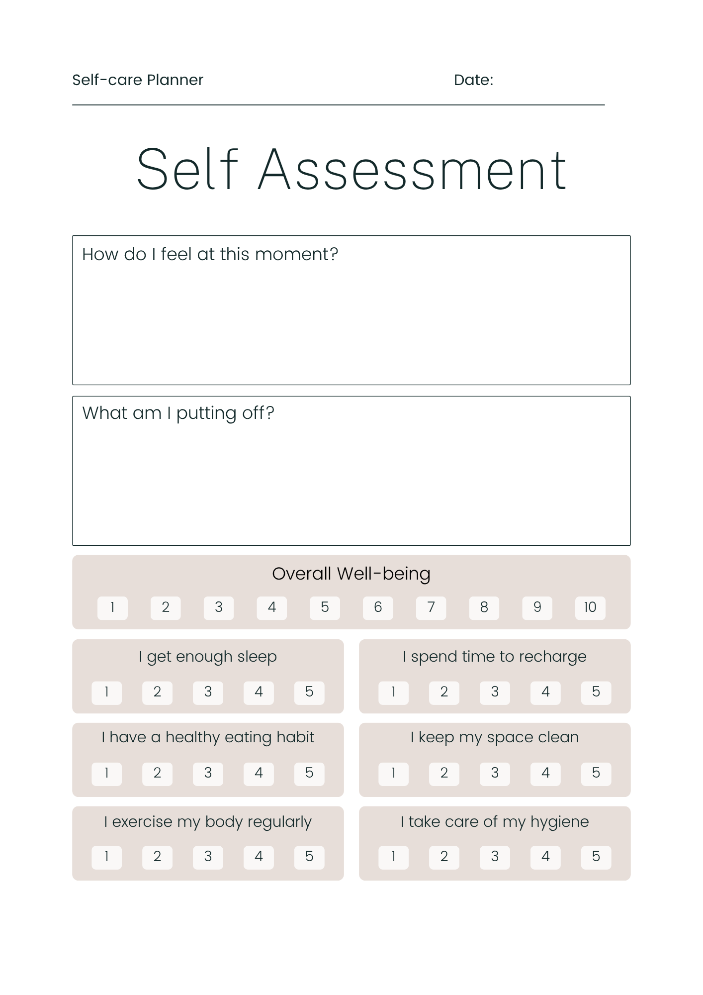 The Female Boss Self Care Planner