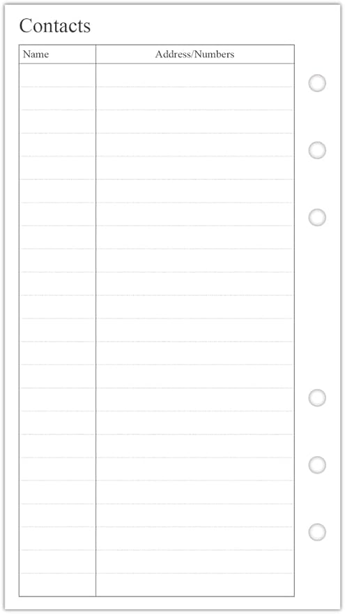 A6 Filofax Infills 2026