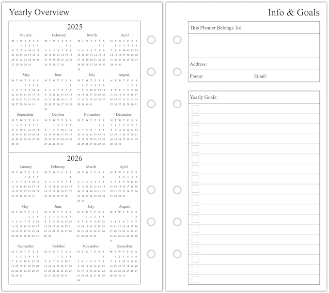 A6 Filofax Infills 2026