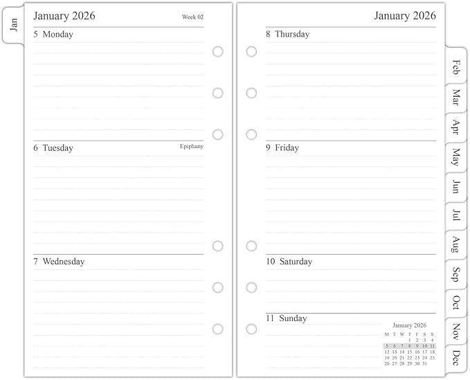A6 Filofax Infills 2026